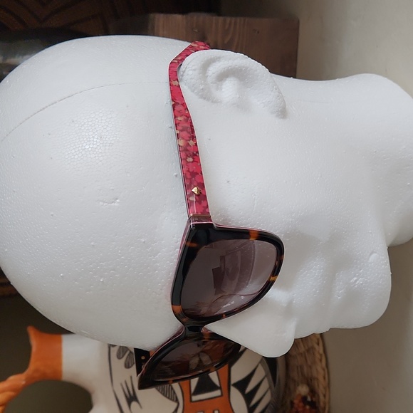 NWT Kate Spade Kiya Havana & Floral Squared Cat Eye Sunglasses 🕶 🩷 - Picture 15 of 16